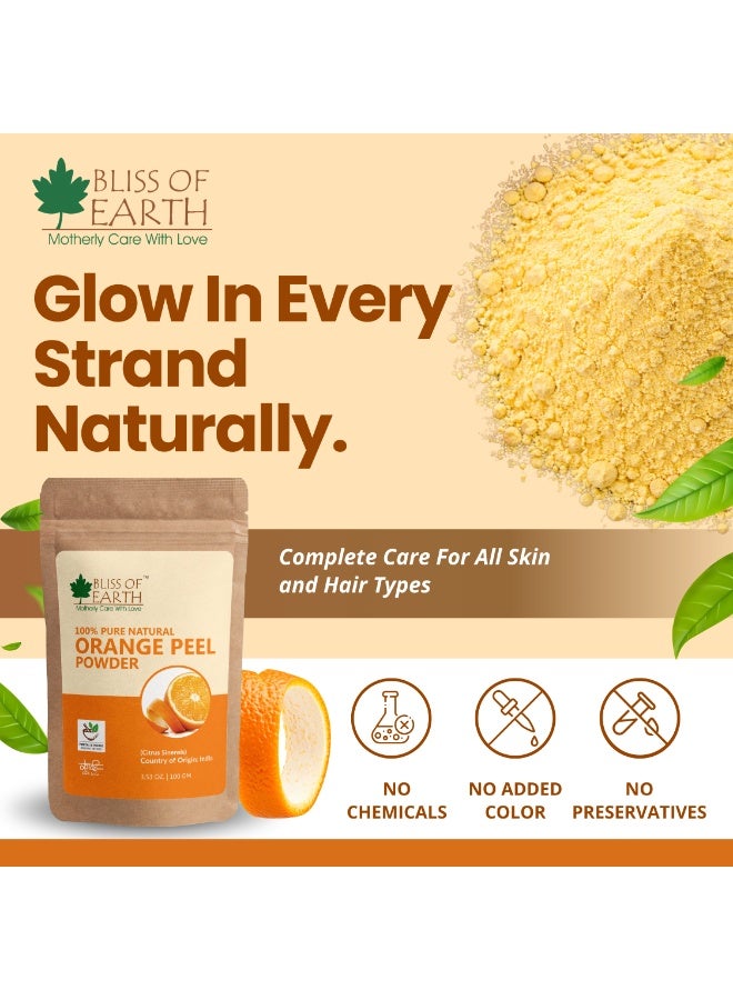 Bliss of Earth Orange Peel Powder For Face & Glowing Skin, 100g - Image 4