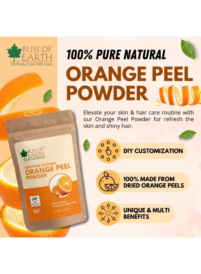 Bliss of Earth Orange Peel Powder For Face & Glowing Skin, 100g - Image 2