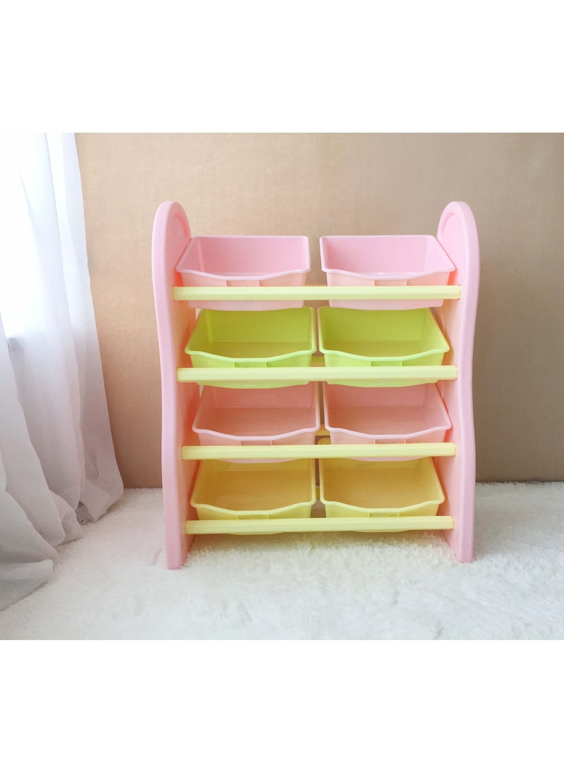Home Elements Kids Deluxe Multi-Bin Toy Organiser with Large Side Panels Multi Colour  - Image 4