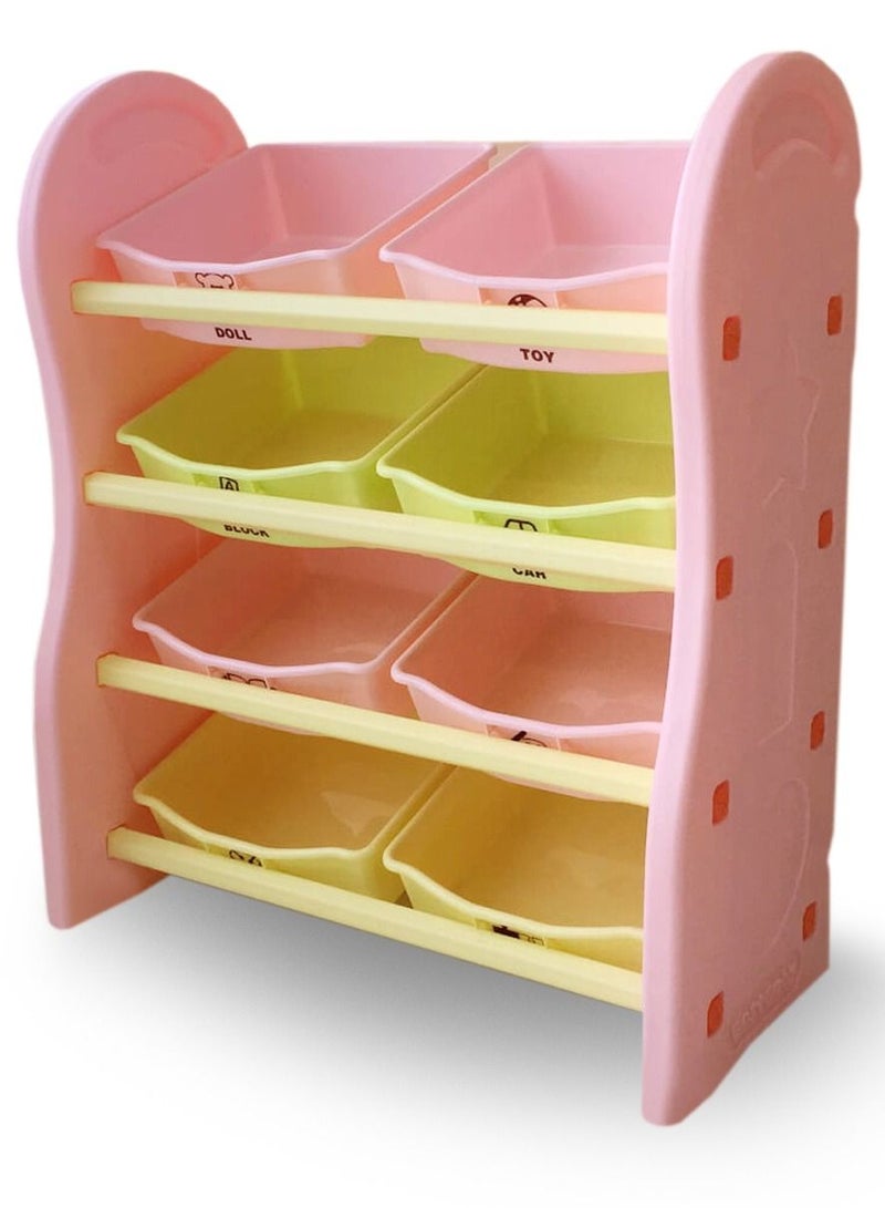 Home Elements Kids Deluxe Multi-Bin Toy Organiser with Large Side Panels Multi Colour  - Image 1