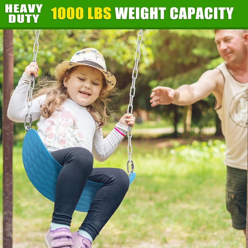 BeneLabel 2Pcs 80" Swing Chain with Hooks Swing Set Chain 1000 LBs Capacity Coated Porch Swing Chains with Carabiners White Chains for Hanging Chair, Hammock Chairs, Swing Chairs, Heavy Bags - Image 2