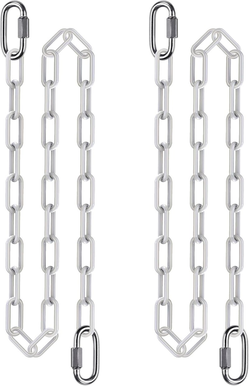 BeneLabel 2Pcs 80" Swing Chain with Hooks Swing Set Chain 1000 LBs Capacity Coated Porch Swing Chains with Carabiners White Chains for Hanging Chair, Hammock Chairs, Swing Chairs, Heavy Bags - Image 1