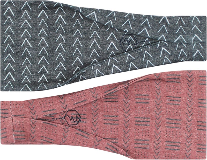 Maven Thread 4" Wide Workout Headbands for Women (2 Pack) – Non-Slip Sweatbands for Gym, Running & Yoga - Image 1