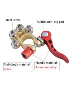 RATSAW 2 Pcs Car Battery Terminal Connectors Quick Release 4 Way Disconnect Compatible with Cars Vans Trucks and More  - Image 2