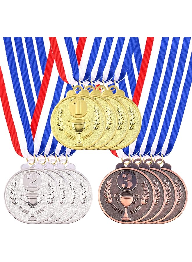 promass Award Metal Kids Winner Medals for Kids, Gold Silver and Bronze Medals with Trophy Pattern 1st 2nd 3rd Prizes for Sports Award, Competitions, Party Favors and Decorations(12 Pcs) - Image 1