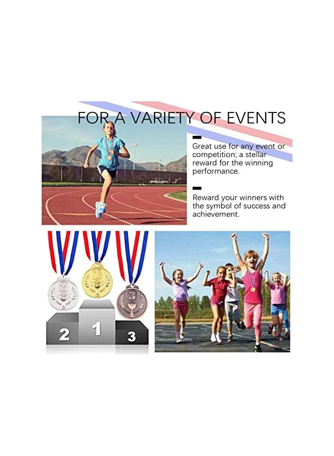 promass Award Metal Kids Winner Medals for Kids, Gold Silver and Bronze Medals with Trophy Pattern 1st 2nd 3rd Prizes for Sports Award, Competitions, Party Favors and Decorations(12 Pcs) - Image 2