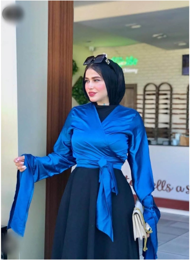 بلوزة ستان حرير ناعمة للمناسبات  تصميم يناسب كل الأذواق