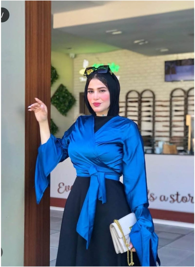 بلوزة ستان حرير ناعمة للمناسبات  تصميم يناسب كل الأذواق