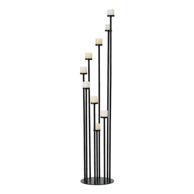 BLACK 9 ARM FLOOR CANDLE HOLDER CANDELABRA FOR HOME DECOR WEDDINGS DINNER PARTIES FORMAL EVENTSCANDLE EXCLUDED