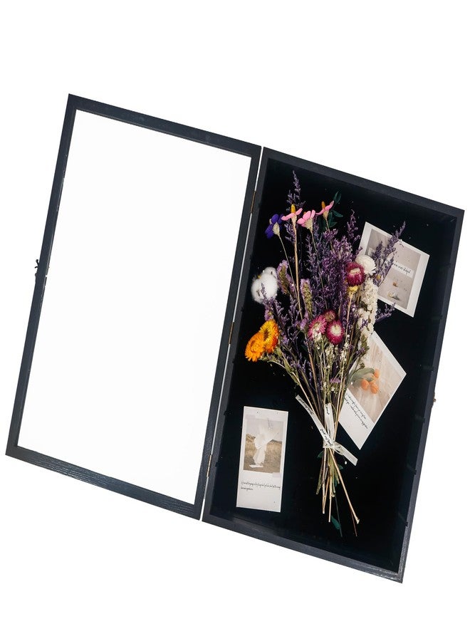 Hodeframe Shadow Box Frame with Removable Shelves, Black 16x20 Deep Memory Box Display Case for Keepsake Collectibles, Coins Military Medals Pins Wedding Flowers - Image 2