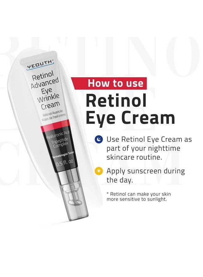 YEOUTH Retinol Eye Cream Anti Aging, Firming Under Eye Cream for Puffiness and Bags Under Eyes for Wrinkles and Dark Circles with Hyaluronic Acid and Tripeptides 15ml - Image 4