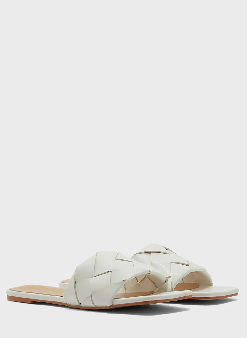 ELLA Flat Quilted Slide Sandals