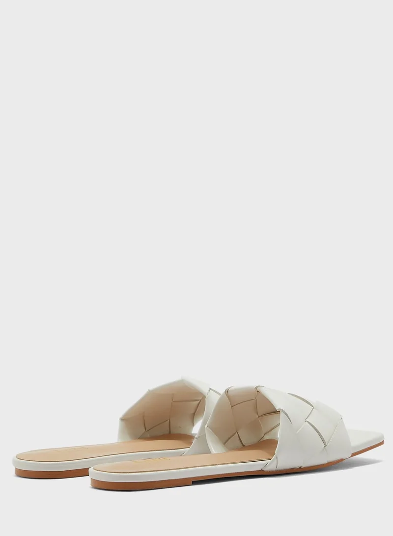 ELLA Flat Quilted Slide Sandals
