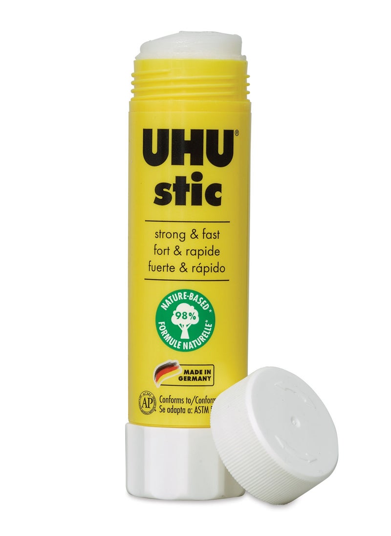 UHU - Stic Glue Stick Clear - Non-Toxic, Fast, Clean Adhesive for School, Office & Craft Projects – Best size for children - Easily Fits in Pencil Cases And Bags - Image 1