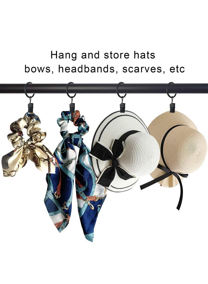 Mmmon 20 Pack Metal Curtain Rings with Clips, Curtain Hooks Hangers Clip Rings for Hanging Drapes Bows Hat, Curtain Rings 1.26 in Interior Diameter, Fits up to 1 in Diameter Curtain Rod - Image 5