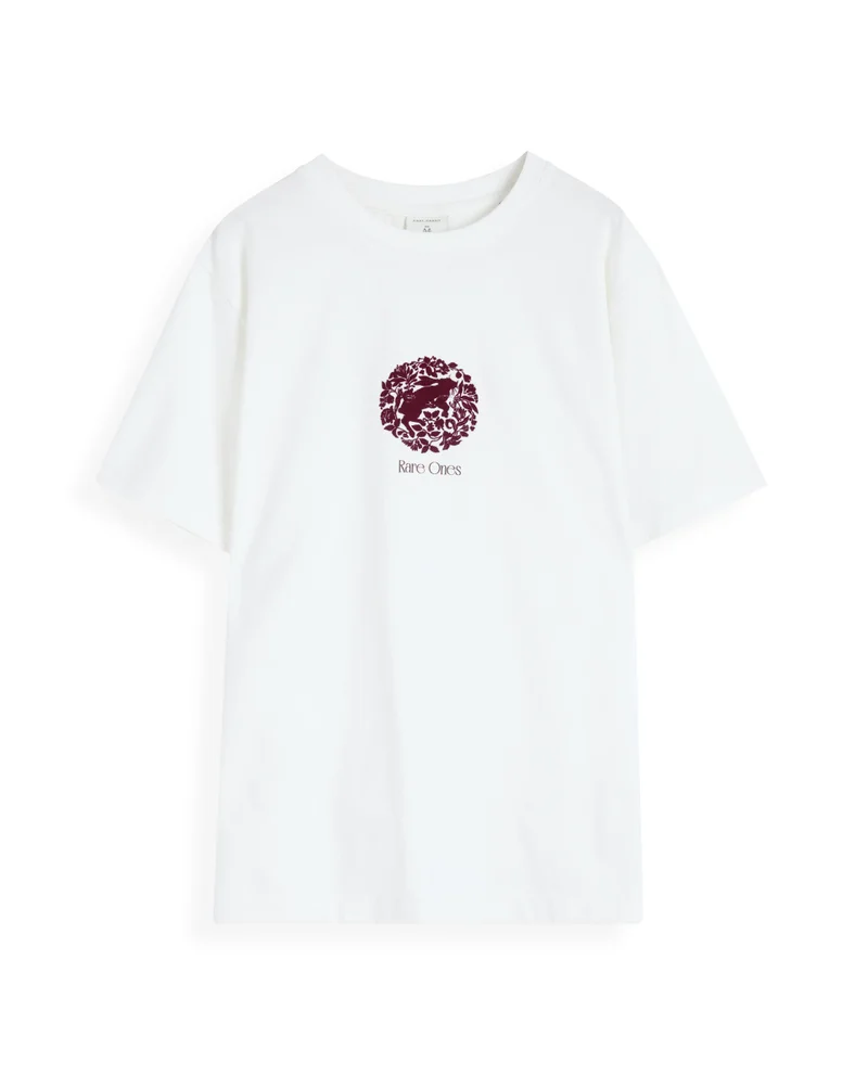 Rare Ones Rare Ones Kids Makes White Cotton Half Sleeves Crew Neck Embroidered T-Shirt