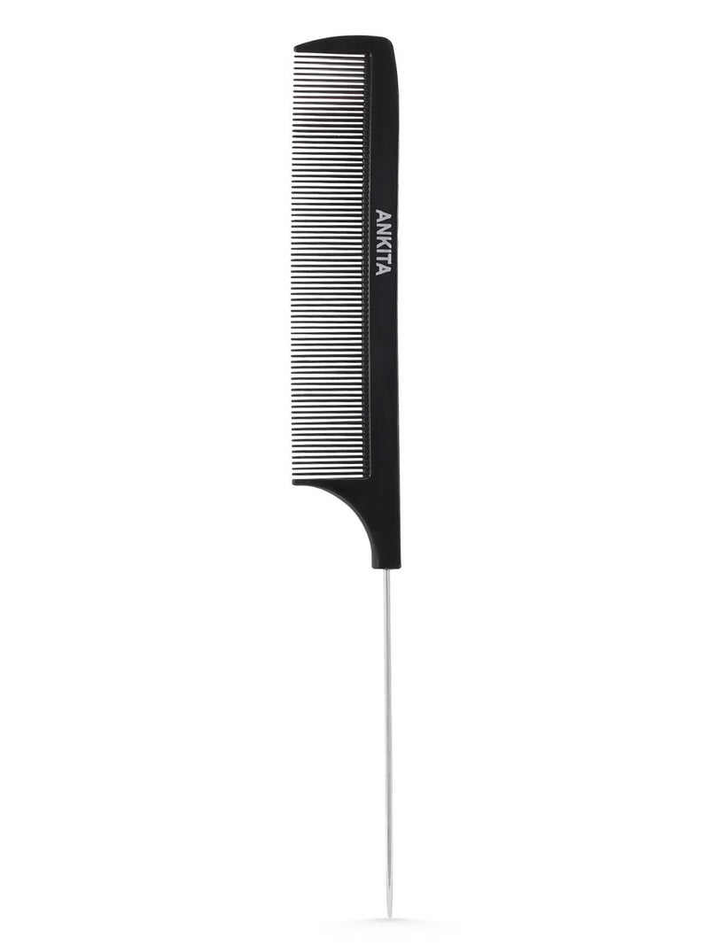 Ankita Black Carbon Rat tail Comb|Detangling Comb|Rat Tail Comb With Steal Needle|Teasing Comb|Salon Grade Combo Comb Set for Men and Women(937) - Image 5