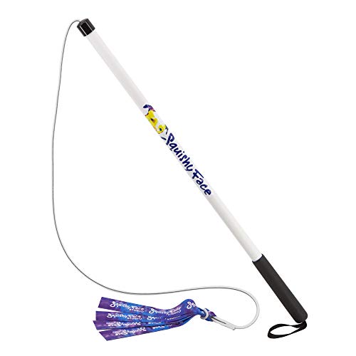 Squishy Face Studio Flirt Pole V2 with Lure Durable Dog Toy for Fun Obedience Training Exercise PurpleBlue Tie Dye Regular 36 inch - Image 1