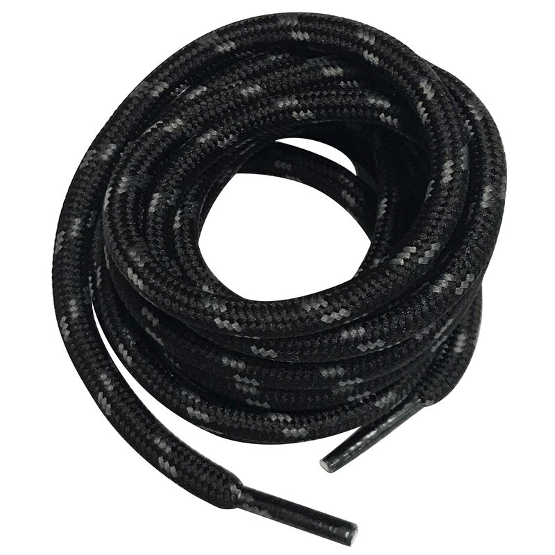 bq B&Q 3 Pairs Heavy Duty Round Boot Laces Shoelaces for Hiking Walking Construction Safety Work Boots Shoes (63" (160cm), Black Gray Spot) - Image 1