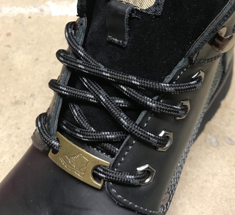bq B&Q 3 Pairs Heavy Duty Round Boot Laces Shoelaces for Hiking Walking Construction Safety Work Boots Shoes (63" (160cm), Black Gray Spot) - Image 2