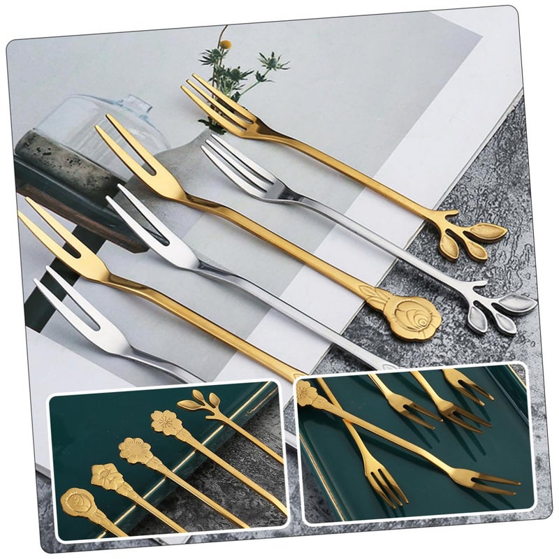 Stainless Steel Fruit Tasting Forks 10pcs Gold Finish for Dessert Cake Party Snacks - Image 5