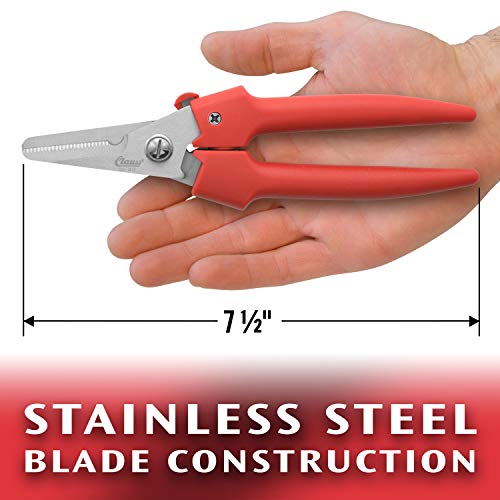 Clauss Spring-Action Stainless Steel Wire Cutters / Pruning Shears For Gardening, Red, 7.5’’ (33503) - Image 4