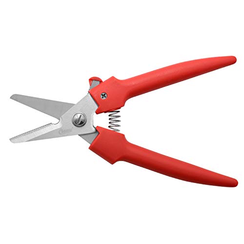 Clauss Spring-Action Stainless Steel Wire Cutters / Pruning Shears For Gardening, Red, 7.5’’ (33503) - Image 1