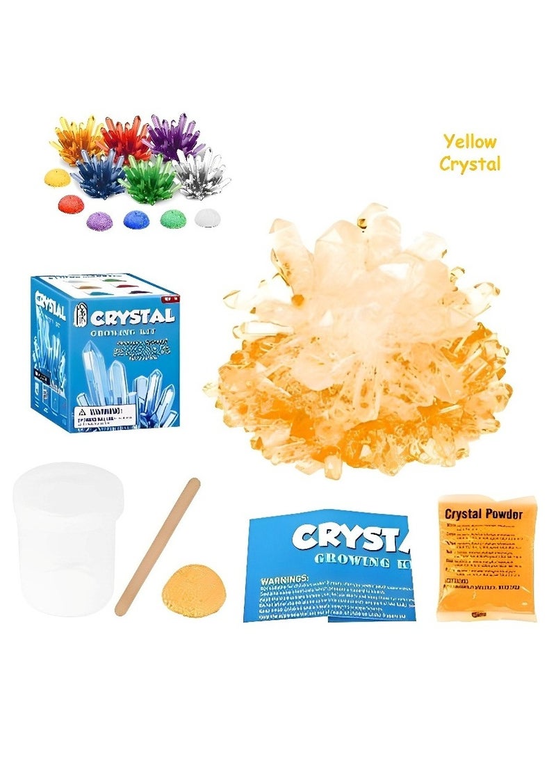 Simple Crystal Planting Growth Educational Toys Scientific Experiment Set, Stimulate Children's Interest in Learning, Curiosity & Interest in Science, Yellow Color Crystal  - Image 1