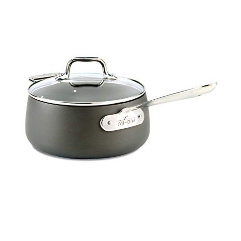 E7852664 HA1 Hard Anodized Nonstick Dishwasher Safe PFOA Free Sauce Pan Cookware 3.5 quart Black 2100090548 - Image 1