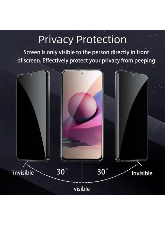 3Pcs Privacy Tempered Glass Screen Protector Anti Peeping For Redmi 12 Smooth Surface - Image 2