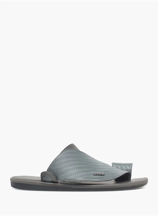 LBL by Shoexpress Men Textured Slip-On Arabic Sandals with Toe Loop Detail Ramadan Collection