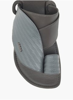 LBL by Shoexpress Men Textured Slip-On Arabic Sandals with Toe Loop Detail Ramadan Collection  - Image 3