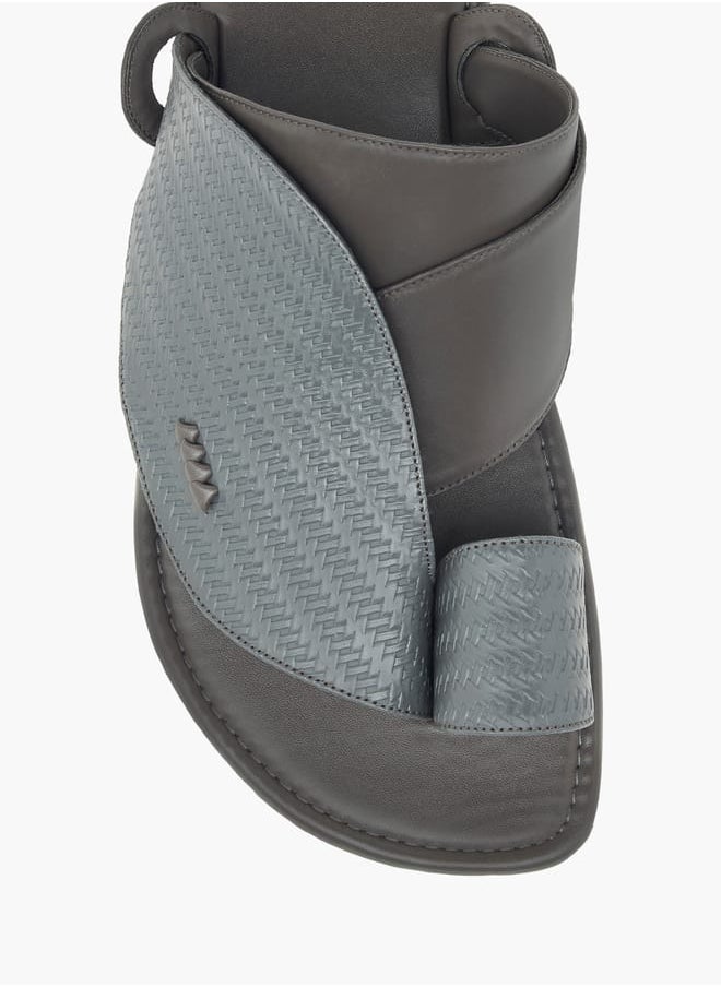 LBL by Shoexpress Men Textured Slip-On Arabic Sandals with Toe Loop Detail Ramadan Collection  - Image 3