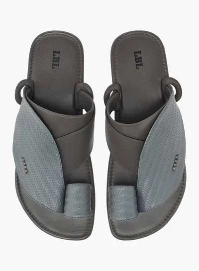 ال بي ال من شو اكسبرس Men Textured Slip-On Arabic Sandals with Toe Loop Detail