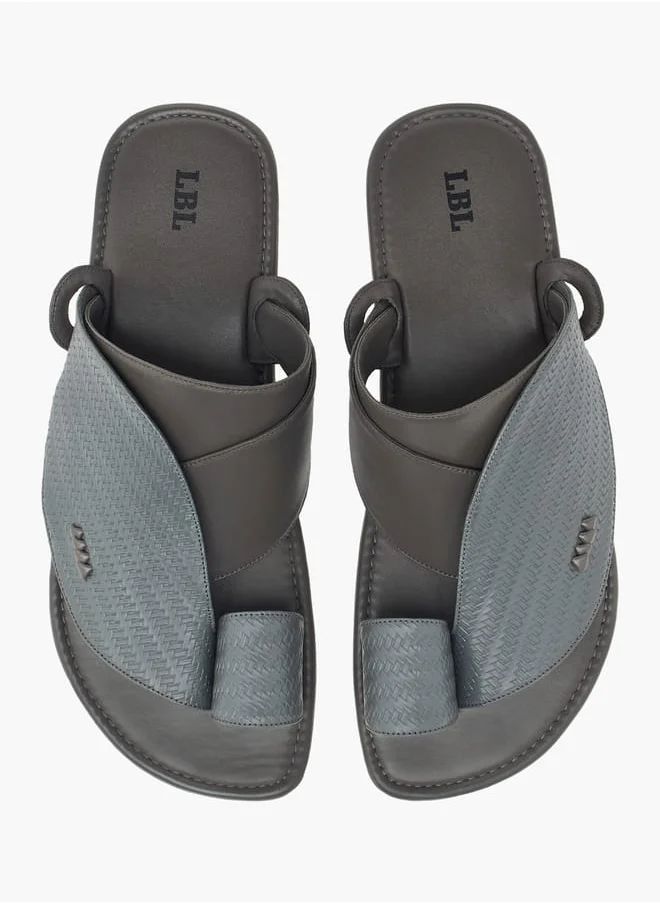 LBL by Shoexpress Men Textured Slip-On Arabic Sandals with Toe Loop Detail Ramadan Collection