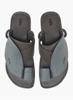 LBL by Shoexpress Men Textured Slip-On Arabic Sandals with Toe Loop Detail Ramadan Collection  - Image 1