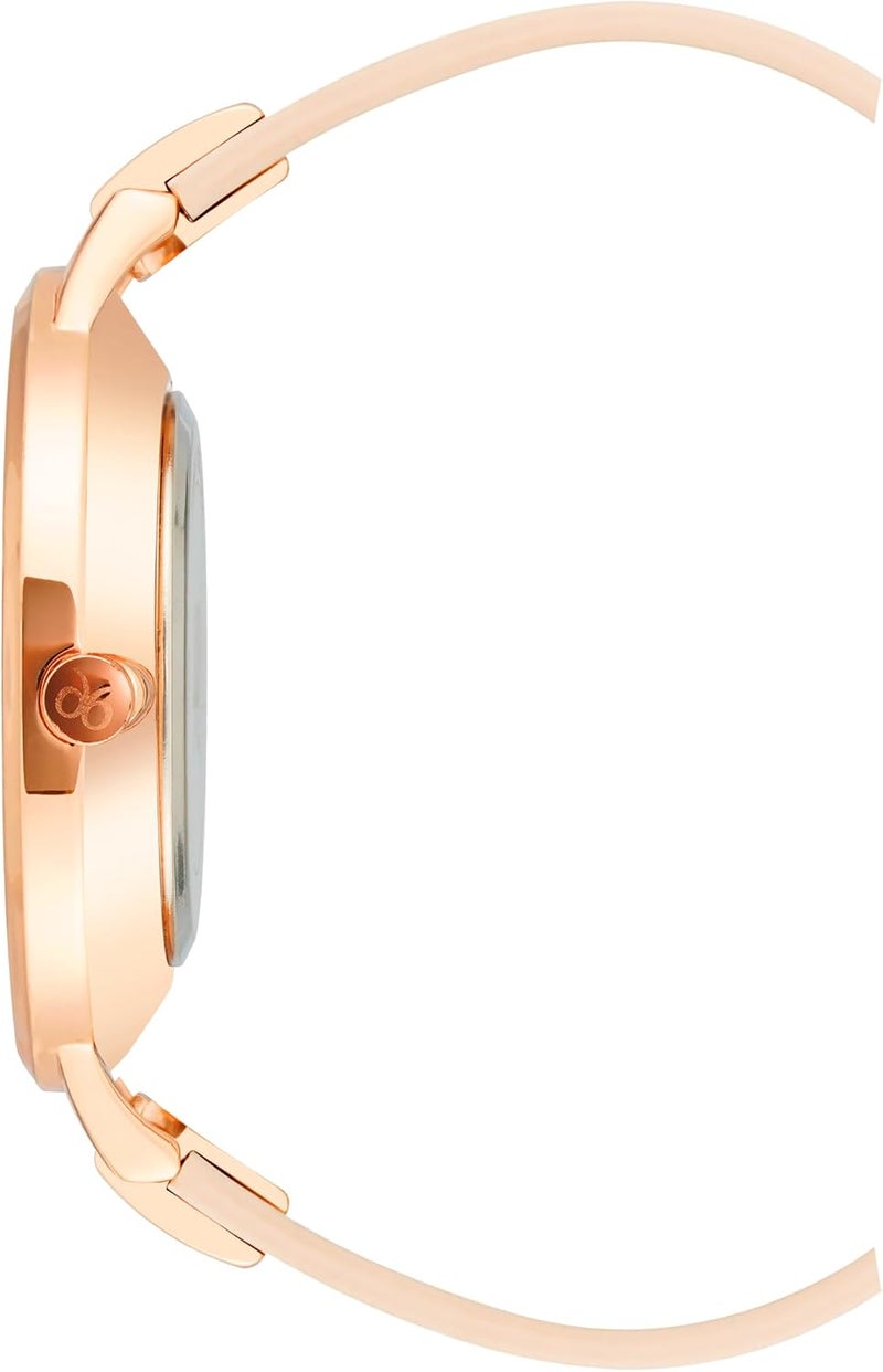 NINE WEST Women's Floral Dial Strap Watch - Pink/Rose Gold - Image 2