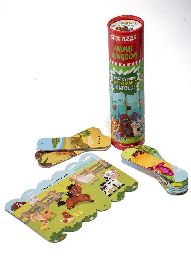 THE BOOK TREE Animal Kingdom Stick Puzzle | 24pcs Double-Sided Cardboard Puzzles | 8 Fun Animal-Themed Puzzles for Learning & Play | Develops Focus & Problem-Solving Skills | Ideal for Ages 3+ - Image 3