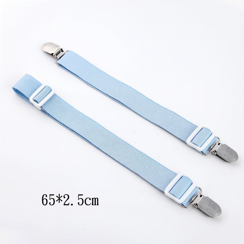 Bed Sheet Fasteners 2 Pack Adjustable Elastic Metal Clips For Sofa Table Cover - Image 1
