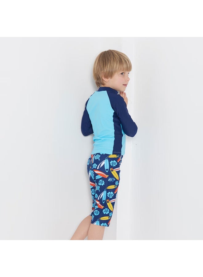 Yizi Boys' Two-piece Surfing Swimwear Set With Surfboard Print Ezi16007 - Image 2