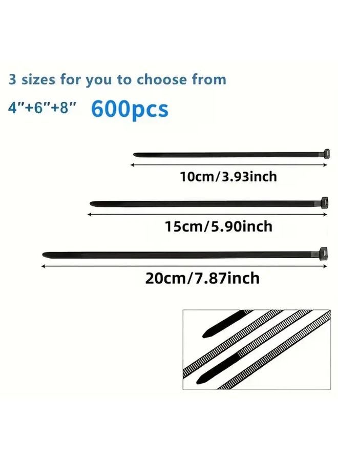 600pcs Heavy Duty Self Tying Nylon Straps Adjustable Ropes 3 94inch 5 91inch 7 87inch - Image 5