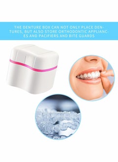 Excefore Denture Bath Case, Denture Cups Container with Basket Denture Holder 2 Pack (Blue, Red)  - Image 5