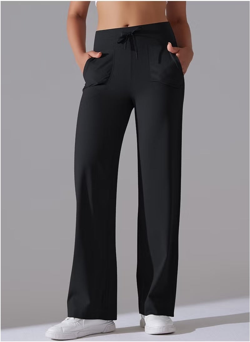 RedMapleTEK Breathable Loose Fit High Waist Pocket Nine Points Casual Jogging Yoga Pants 2 Pieces - Image 4