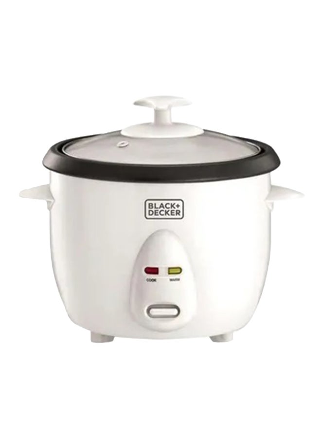 BLACK+DECKER Rice Cooker, Removable Nonstick Bowl, Steaming Tray, Glass Lid, Cool-Touch Design, Auto Warm Function, Water Level Indicator, Quick Meals, 220-240V, 1 L 400 W RC1050-B5 White - Image 1