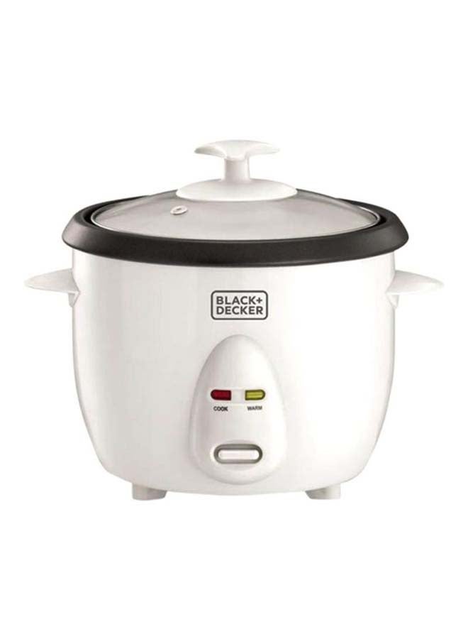 BLACK+DECKER Rice Cooker, Removable Nonstick Bowl, Steaming Tray, Glass Lid, Cool-Touch Design, Auto Warm Function, Water Level Indicator, Quick Meals, 220-240V, 1 L 400 W RC1050-B5 White - Image 2