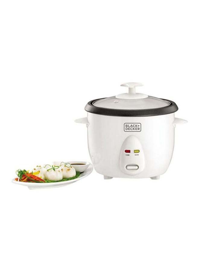 BLACK+DECKER Rice Cooker, Removable Nonstick Bowl, Steaming Tray, Glass Lid, Cool-Touch Design, Auto Warm Function, Water Level Indicator, Quick Meals, 220-240V, 1 L 400 W RC1050-B5 White - Image 3