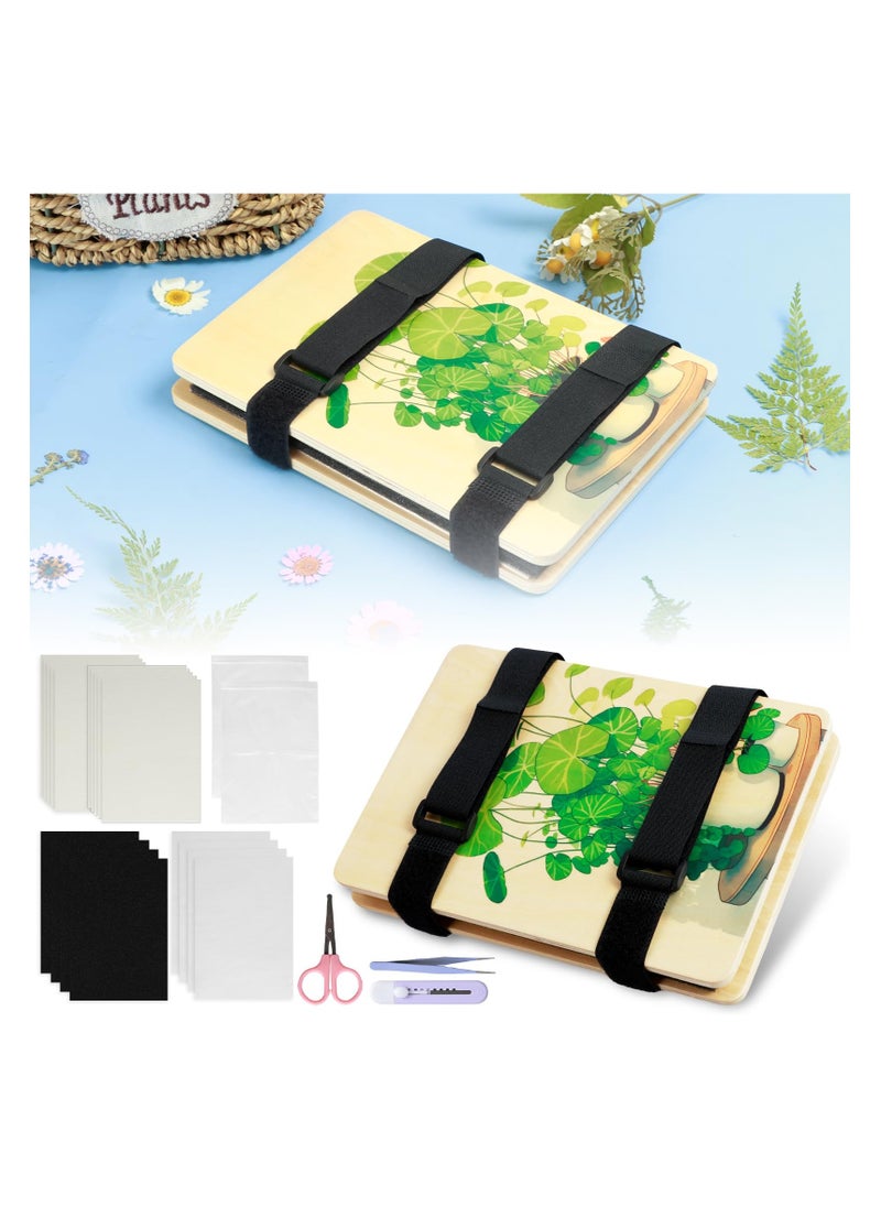 SYOSI - Wood Flower Leaf Plant Press Kit, Complete Flower Preservation Kit, Press DIY Leaf Pressing Kit, Flower Pressing Kit for Flower Plant Preservation Crafts, Great Gift for Creative Plant Lovers - Image 1