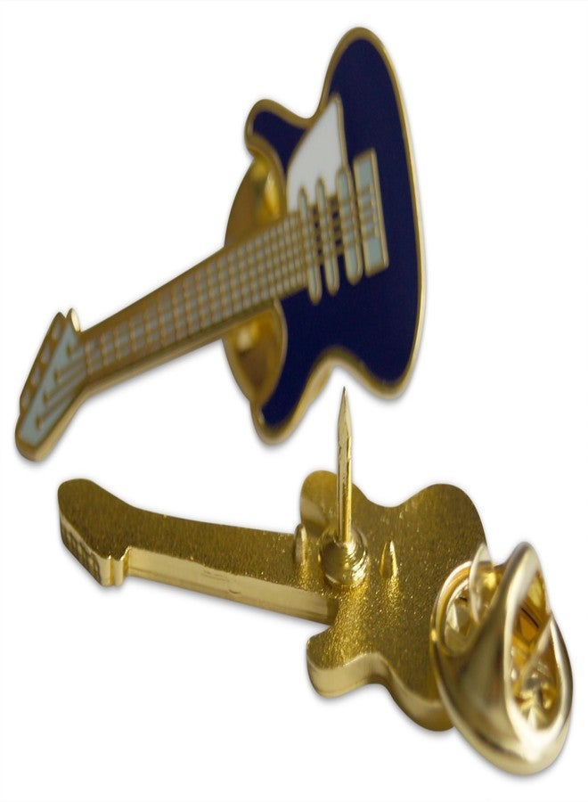 Novel Merk Guitar Player Pride Lapel Pin, Hat Pin & Tie Tack Set with Clutch Back (3-Blue Guitar) - Image 3