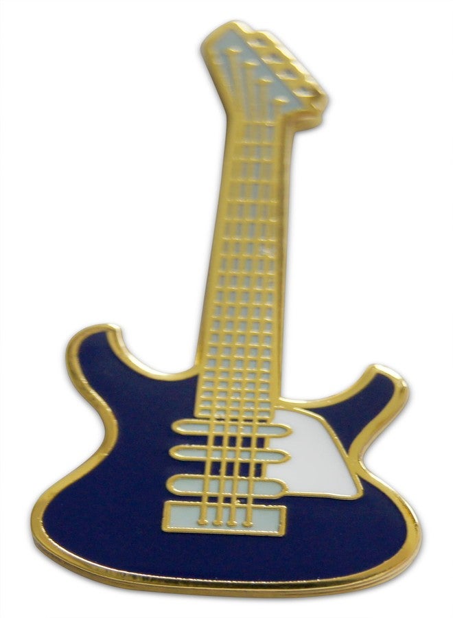 Novel Merk Guitar Player Pride Lapel Pin, Hat Pin & Tie Tack Set with Clutch Back (3-Blue Guitar) - Image 2