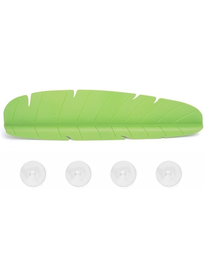 Sink Splash Guard Leaf Silicone Water Backsplash Faucet Shield Kitchen Bathroom Anti Splash Barrier Dish Washing Baffle Board Suction Cups Retaining Plate Counter Protection Accessory Green - Image 2